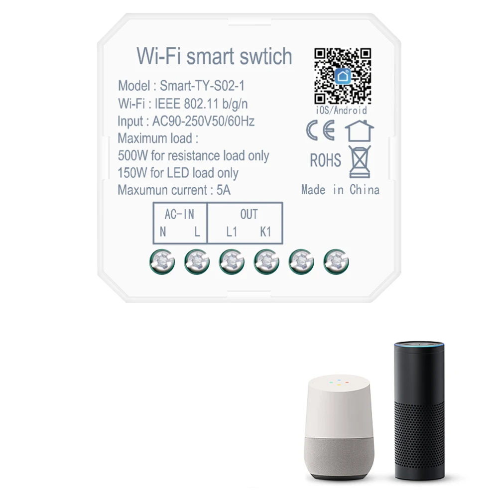 google assistant alexa voice remote control wireless auto home system circuit ac wifi breaker zigbee relay tuya smart switch