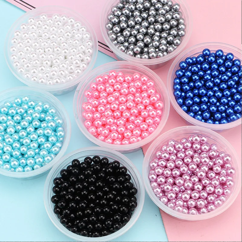 JC Wholesale abs no pearl beads 3mm-14mm multi colors no hole imitation plastic beads for jewelry making pearl beads abs