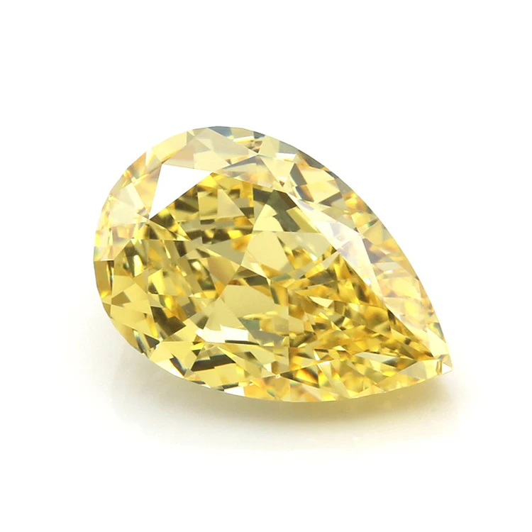 Высшее качество 4k Ледяной цветок вырезанный кубический цирконий желтая груша Форма 8x6 мм 7A свободные бриллианты cz камни для кольца
