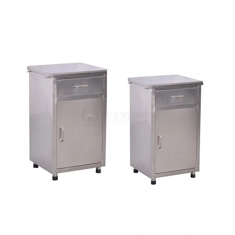 SY-R522A stable quality hospital patient cabinet stainless steel beside cabinet medical bedside table