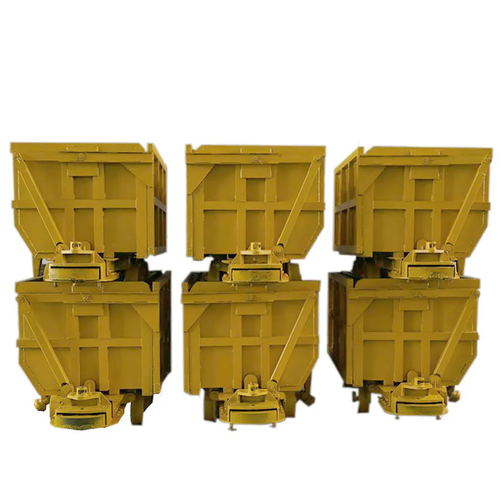 Side-discharging Mining Coal Cart with Hopper Coal Mine Car Curved Rail Dumping Mine Cart