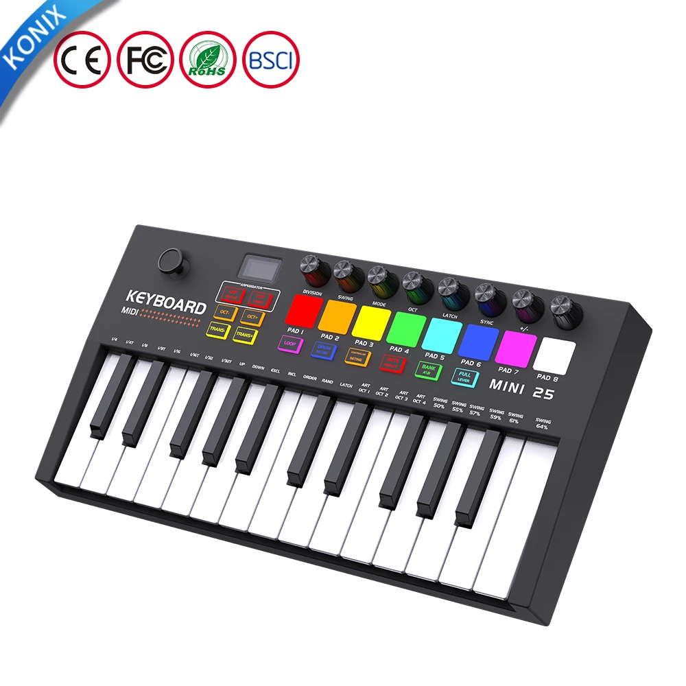 Музыкальное пианино Портативный 25 ключ USB Электрический MIDI контроллер клавиатуры