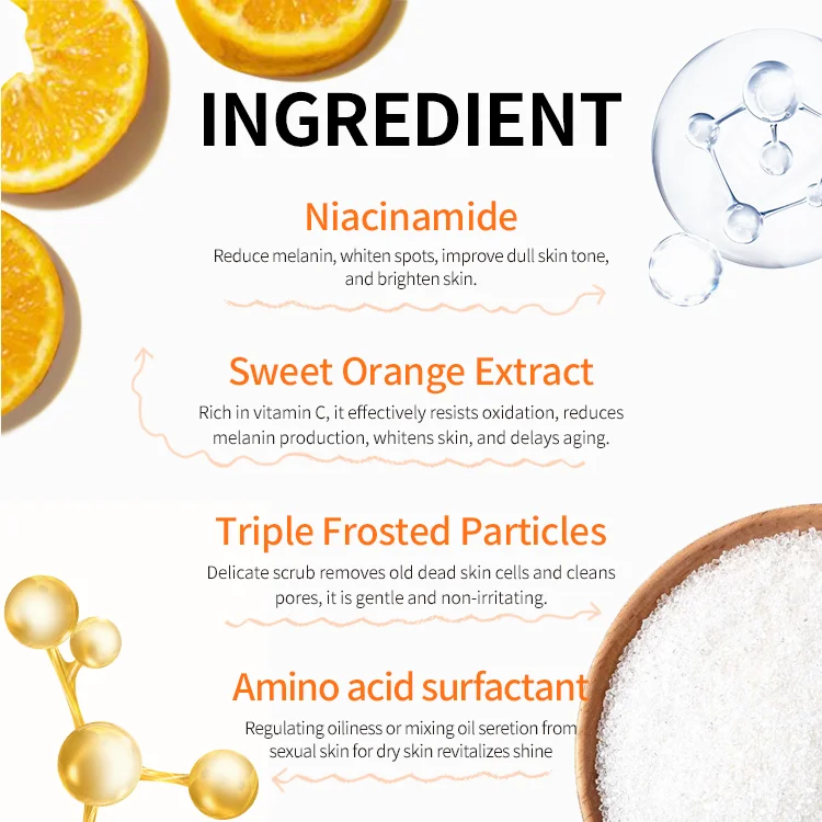 Hot Selling Lightening Whitening Body Scrub brightening coffee body scrub wholesale skincare ice cream orange jam body scrubs