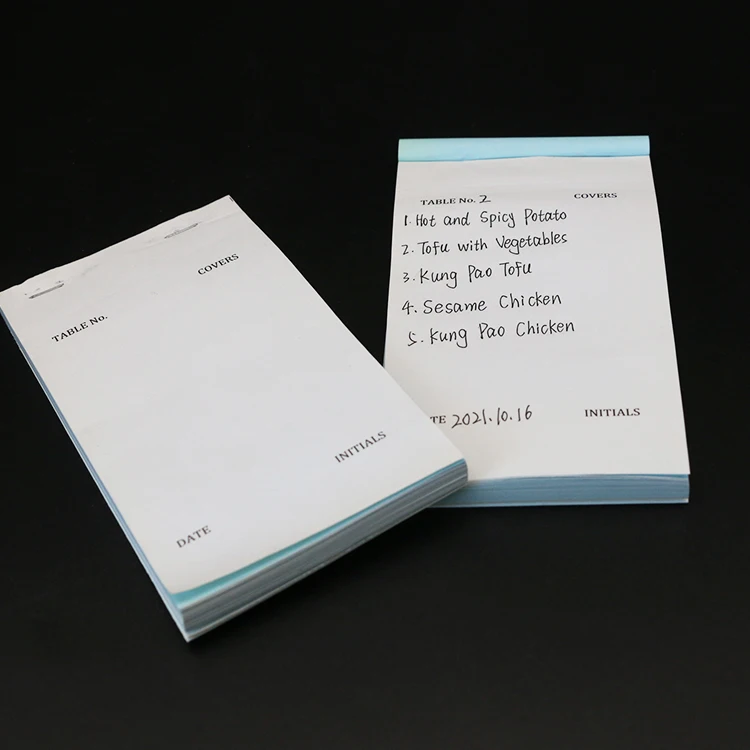 China Factory Accept Custom Coding and Tear Line Carbonless Restaurant Guest Check Book