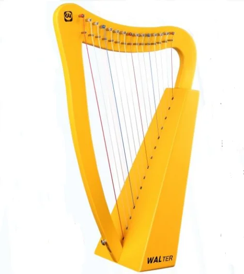 Walter Custom Design Classic Triangle Shape Chamber Collection Music Instrument 15strings Harp for Beginners & PRO