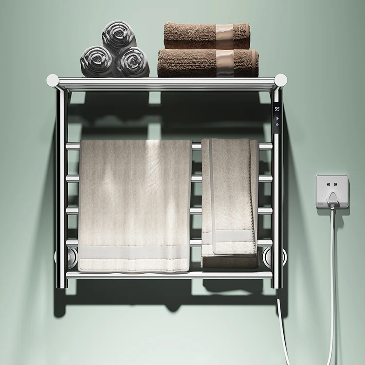 Bathroom Black Wall Mounted Electric Radiator towel heater brushed nickel huge