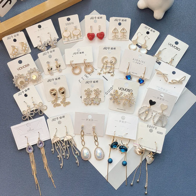 PUSHI sale wholesale fashion earrings korean accesorios for ladies geometric jewelry aretes mix earring lot bulk