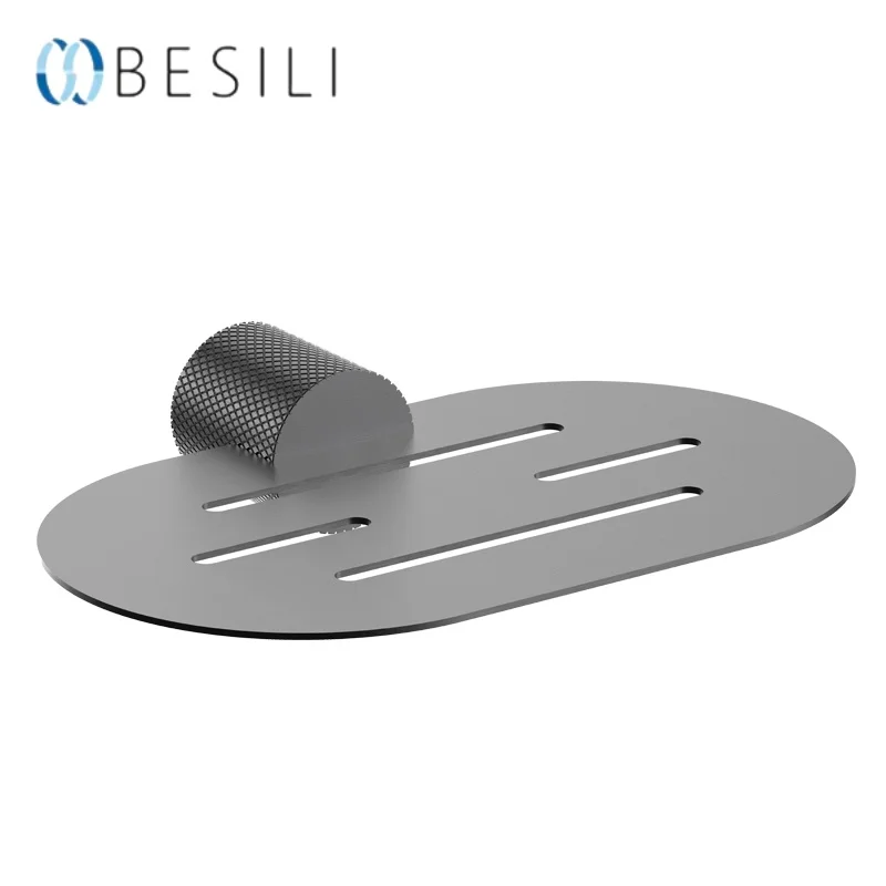 Modern restroom Embedded Soap storage stand Wall mounted Bathroom accessories stainless steel Rolling flower drainage Soap dish