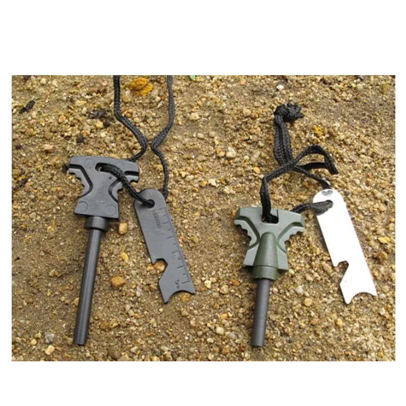 Supuer survival drilled flint steel fire striker, wilderness waterproof magnesium ferro rod 5inch