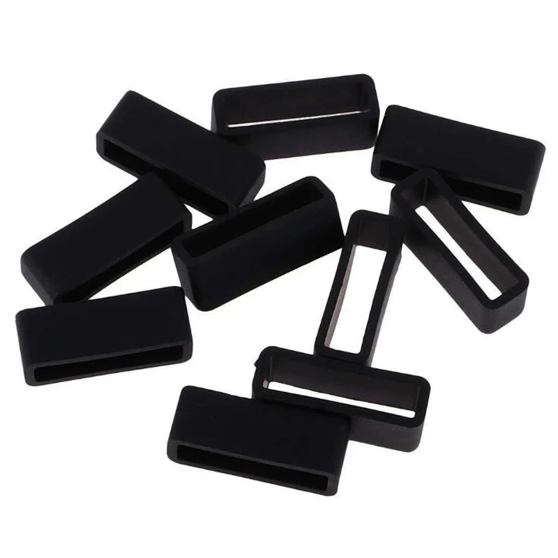 Soft Silicone wrist Watch Band Strap Loops Rings Keepers Retainers Holders Watch Accessories 12 14 16 18 20 22mm 24mm 26 28 30mm
