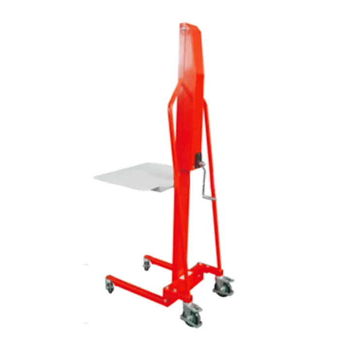 100KG 200KG Hand Winch Forklift Manual Hydraulic Self Lifting Lift Stacker