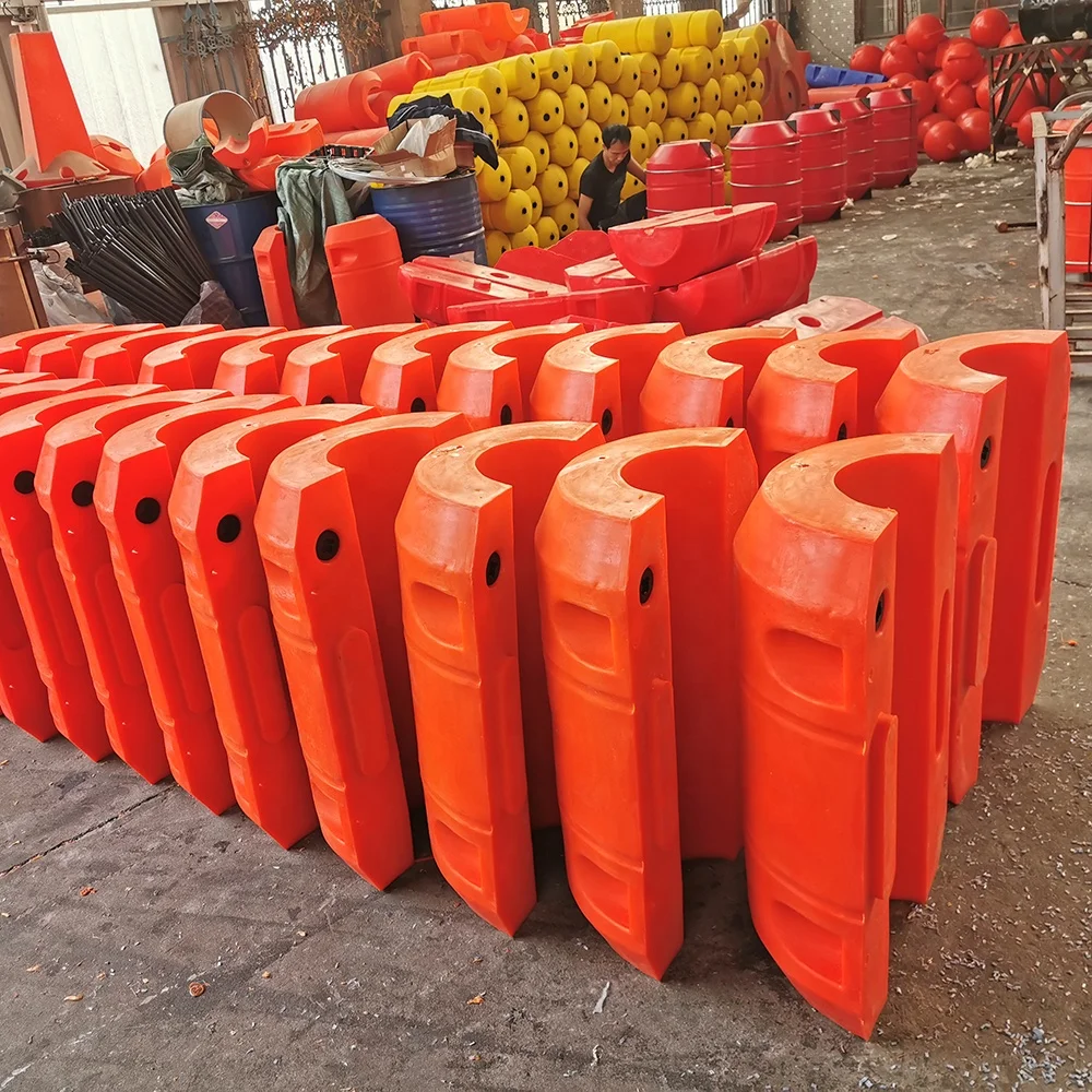 Marine Rotational Molding Plastic Dredging Floats Foam Filled Hose Float Buoy LLDPE Floating Dredging Pipe Float