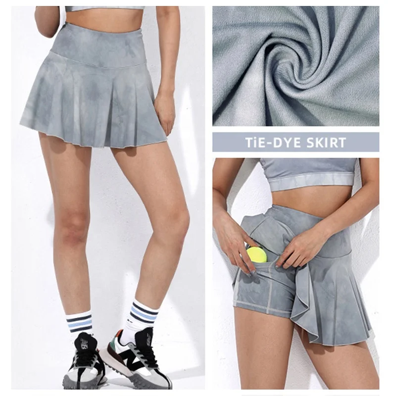 Free Custom Logo Hot Selling High Quality Sportswear Dresses Pockets Women Tennis Wear Uniform Skort Skirts