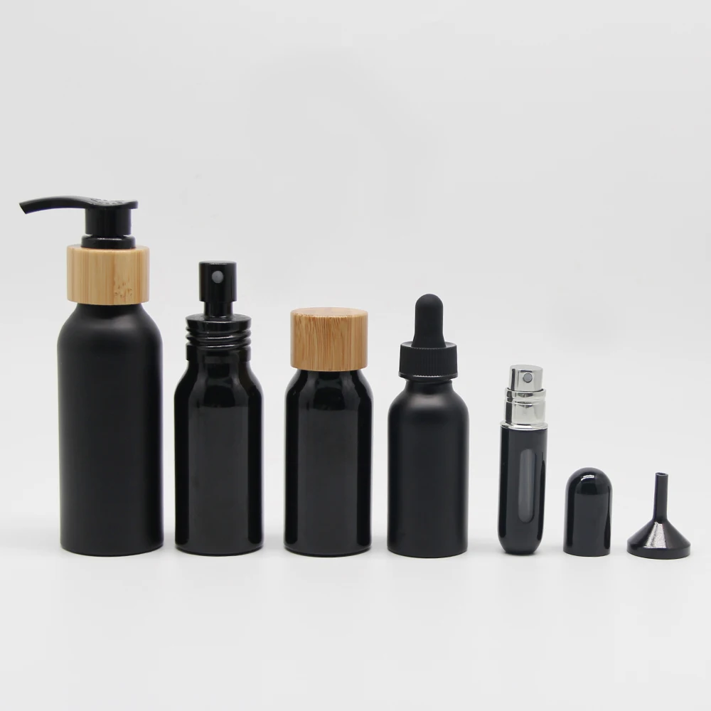 Recycled Luxury Hotel Use Recyclable mini size empty aluminum Travel cosmetic bottle set and jar