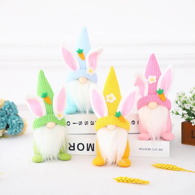 Table Ornaments Decoration Easter Gnomes Dolls Bunny Dwarfs Spring Gifts Swedish Tomte Elf Rabbit Bunny Plush Toys