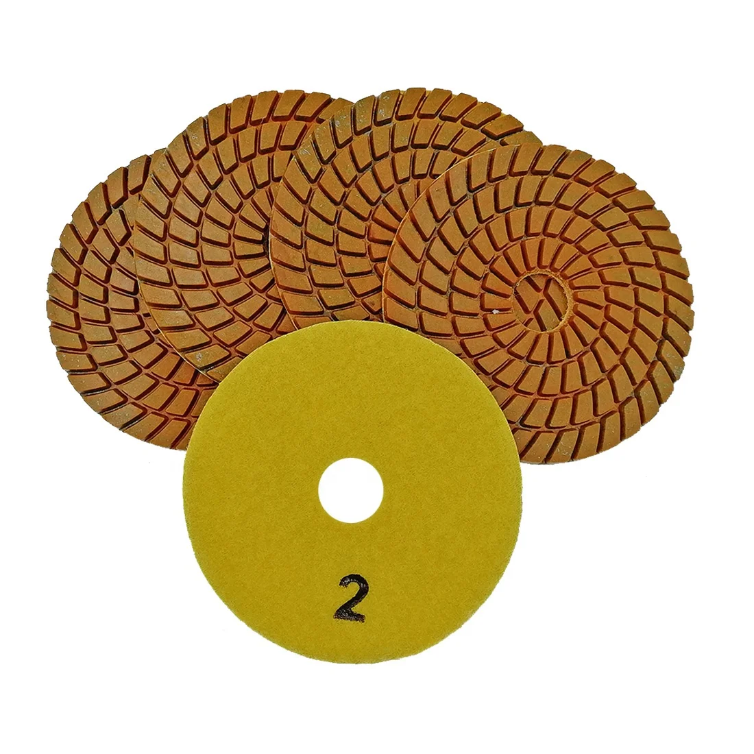 4 inch/100mm 5 Steps Diamond Flexible Wet Polishing Pad Polishing Disc Abrasive Tool for Granite Marble Stone Quartz