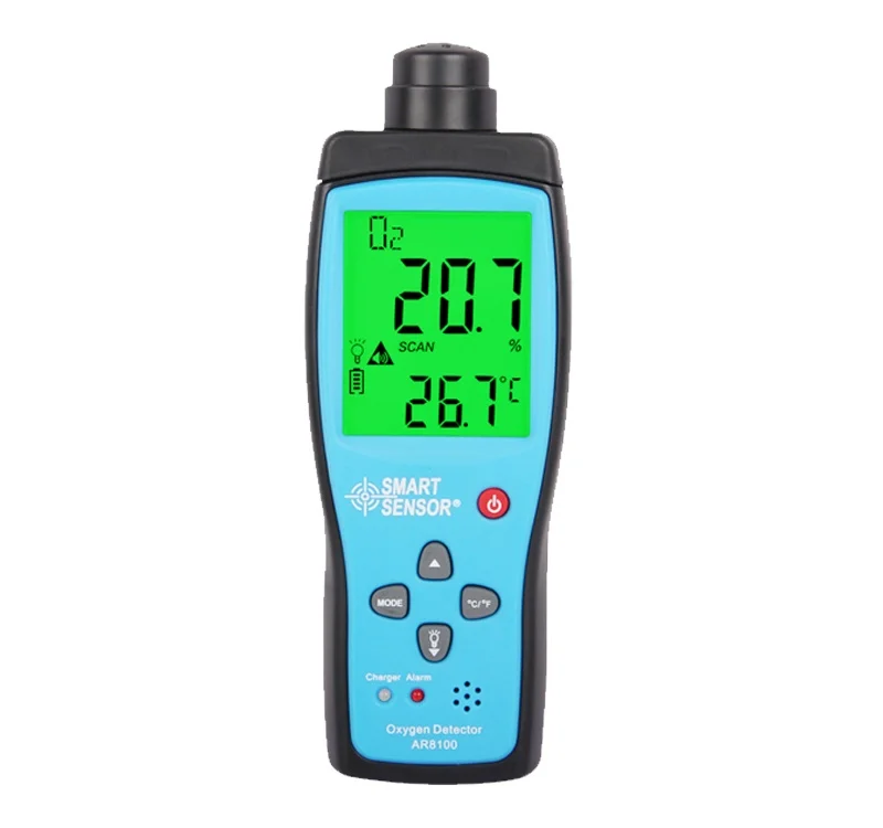 Portable O2 Air Detector AR8100 Alarm Oxygen concentration Measuring Instrument Meter