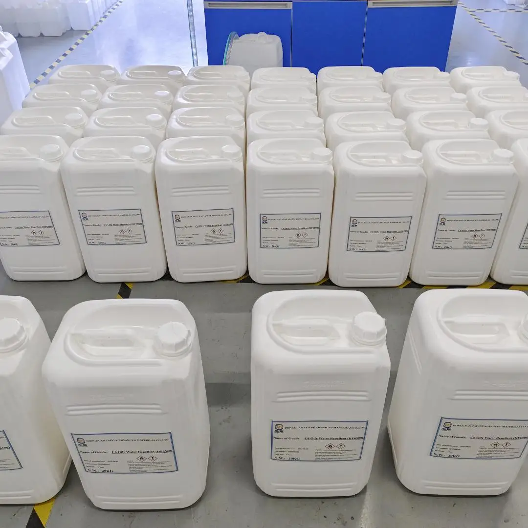 Stock available chemical auxiliary agents with water pressure resistance and washing resistance
