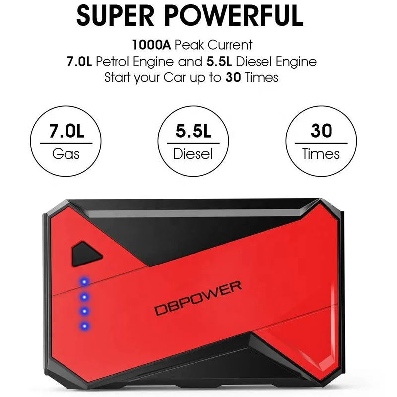 DBPOWER 1000A 12800Mah Многофункциональный портативный автомобильный