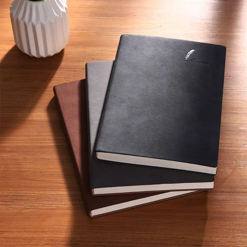 Kraft paper journal notebook beautiful retro black customized leather a5 hardcover notebook