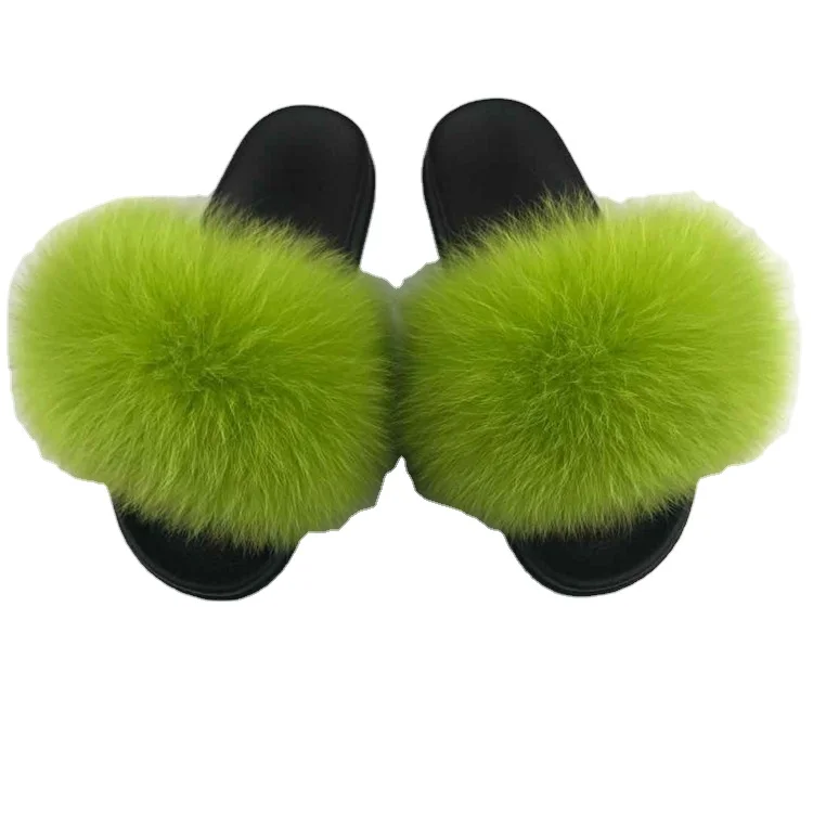 Durable Using Low Price Fox Fur Slipper Fashion Womens Sandals Slippers