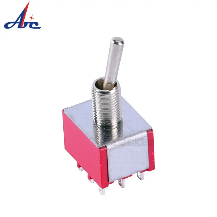 Hot Selling On-Off 2 Way Solder Terminal 3A 250V Rocker Red Blue Miniature On-On Toggle Switch