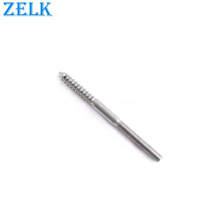 Rigging Screw SS304 316 Stainless Steel Double Thread Ended Wooden Machine Dual Thread Screw Stud
