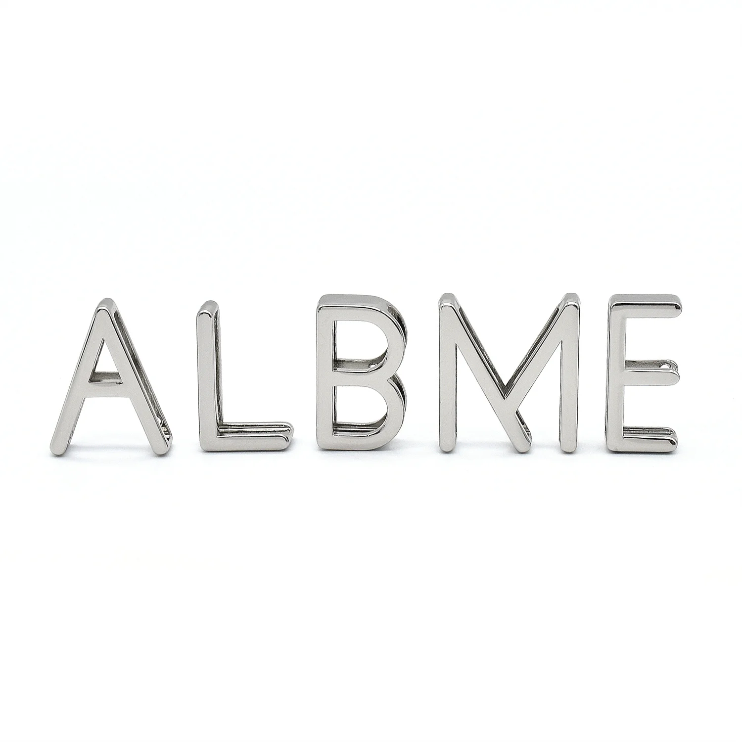 3D Small metal letters alloy alphabet stamps beads letter label channel for leather bags handbags belt chain decor metal charms
