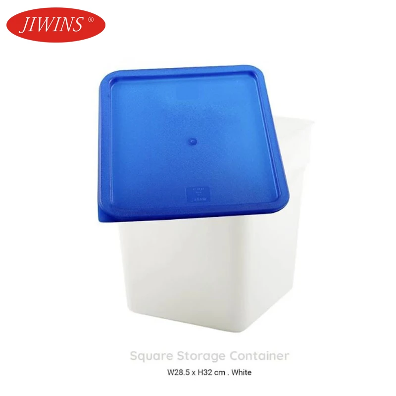 Jiwins Commercial Pc Pp Polycarbonate Ingredient Bin Box Clear White Square Round Food Storage Container With Lid for Restaurant