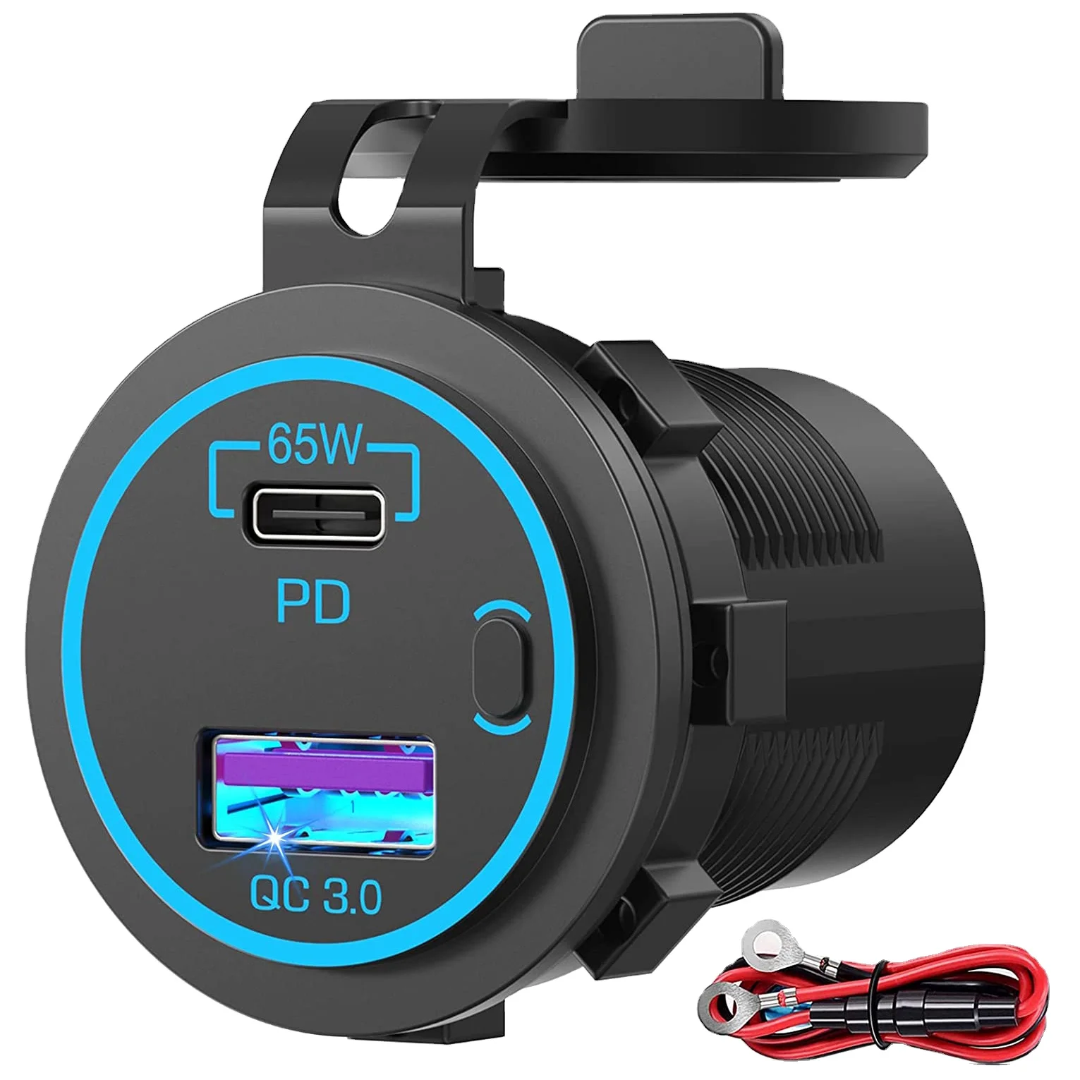 Installation of Usb Port Quick Charge Usb Car power converter pd mobile phone car charger fast charging