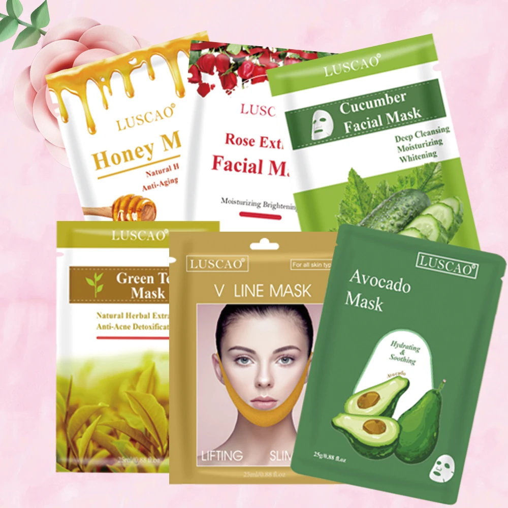 Natural Organic Face Masks Private Label OEM Moisturizing Slimming Sheet Facial Mask
