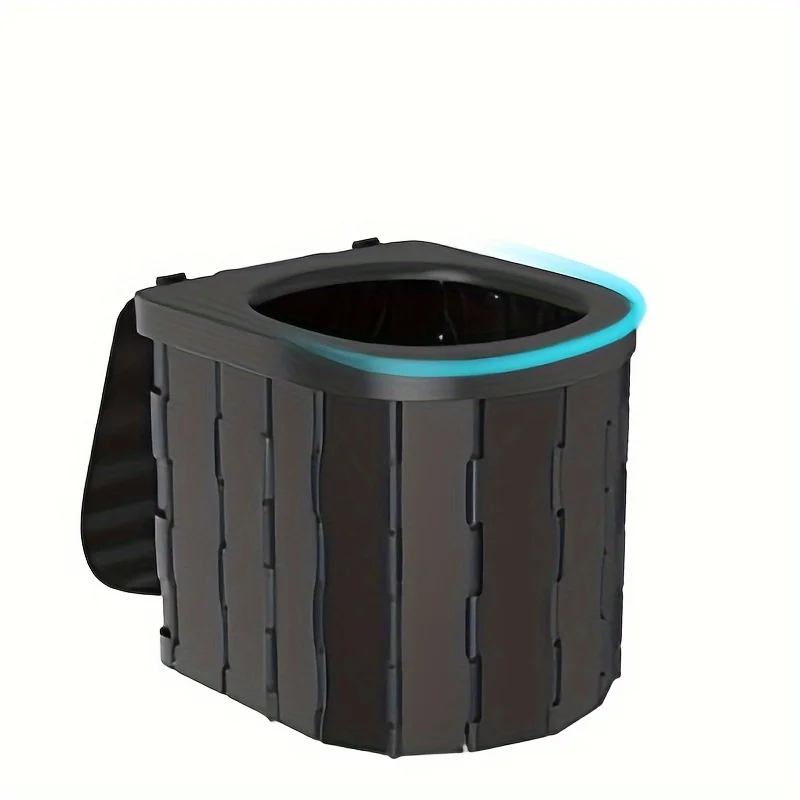 Outdoor Camping Portable Foldable Plastic Toilet with Lids Multifunctional Design for Garage Use