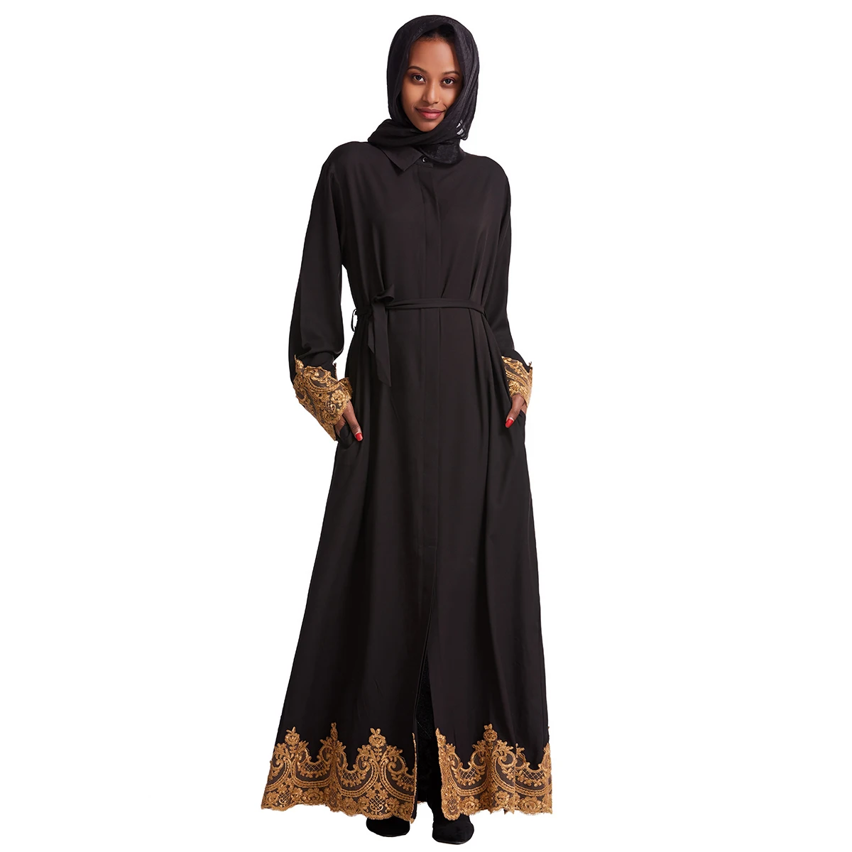 TH933 Wholesale Muslim Thobe Islamic Abaya Clothing Terno Clothes For Woman Muslim Muslim Woman Abaya 3Pcs Set Kimono