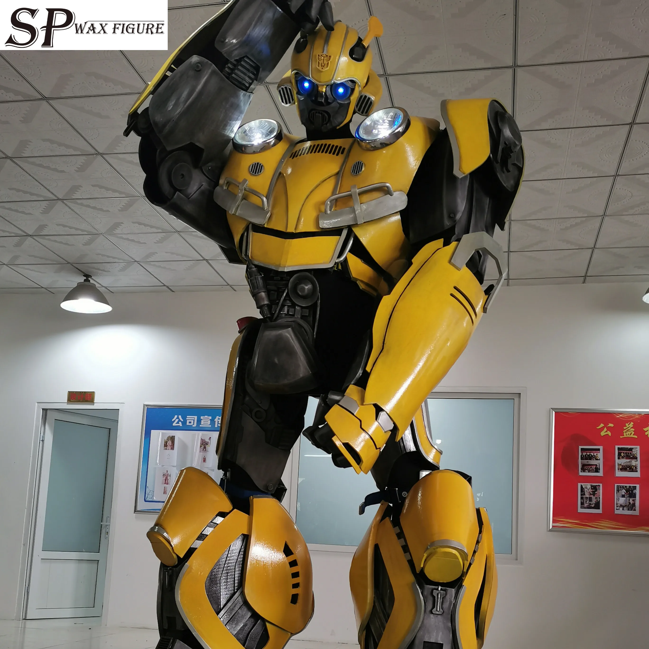 2019 Amazing Realistic Human Control Robot Props Costumes,  LED Eyes Bumblebee Robot Costume Suits, transformer costume