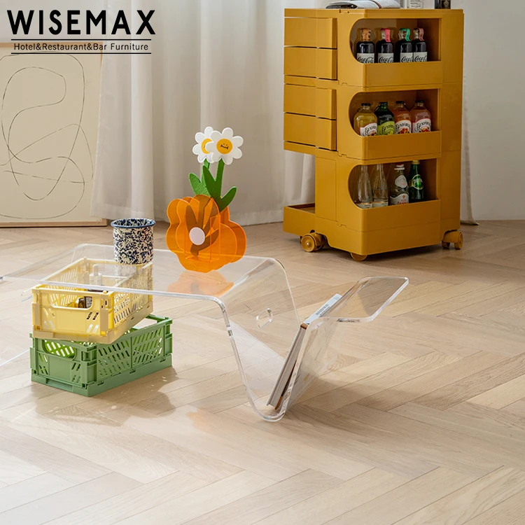  WISEMAX FURNITURE Stylish Storage Designer Apartment Living Room Tea Table High Quality Acrylic