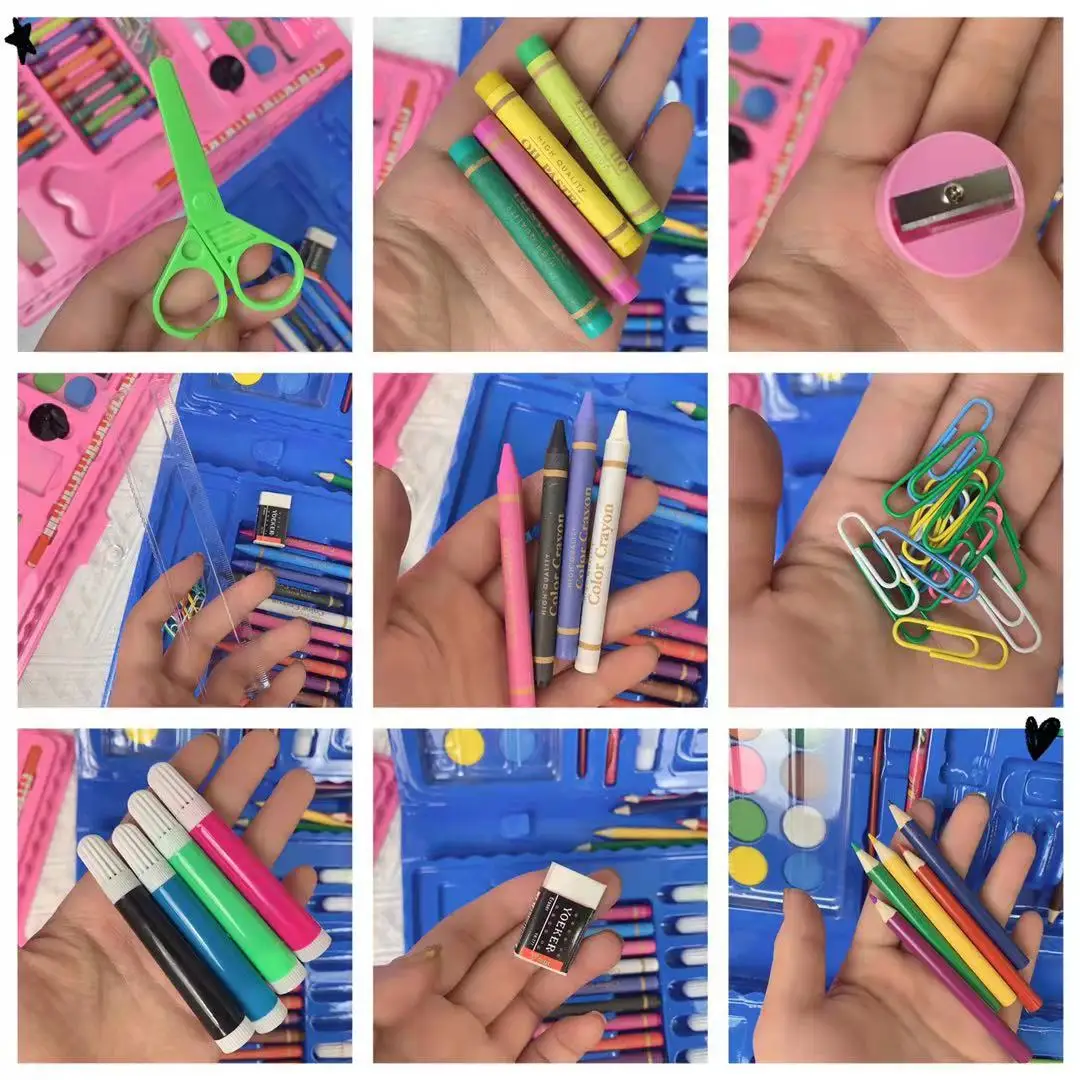Drawing Art set, Painting Graffiti Paint Brush Set/208 pieces art drawing set with easel kit for kids