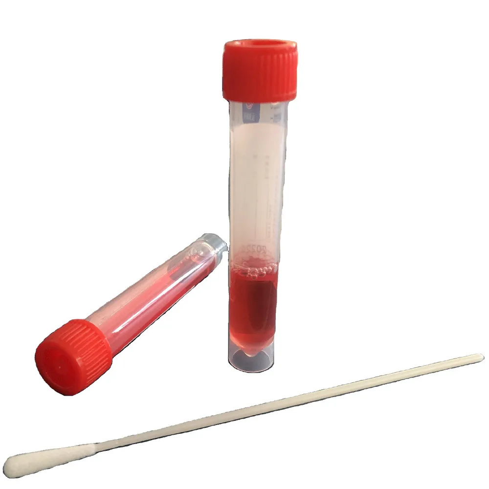 Disposable Virus Specimen Collection Vtm Tube with Flocking Nasal Throat Nylon Swabs