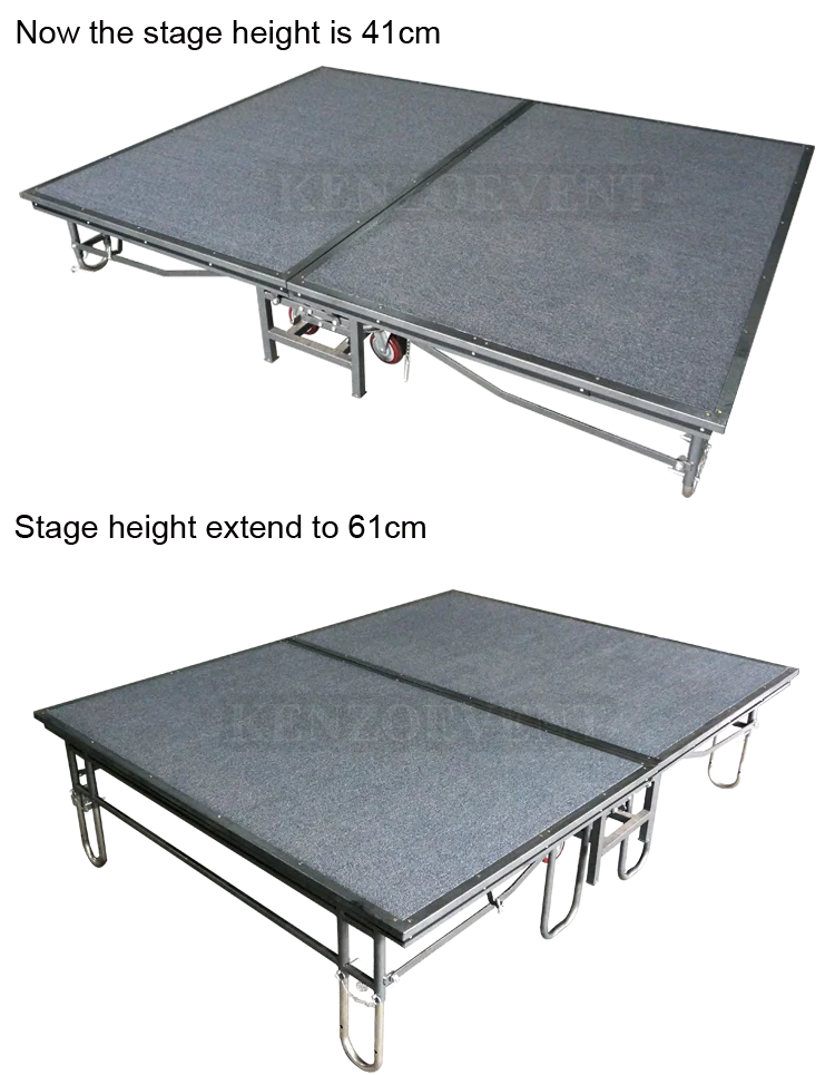Strong Steel Mobile Folding Portable Stage For Hotel