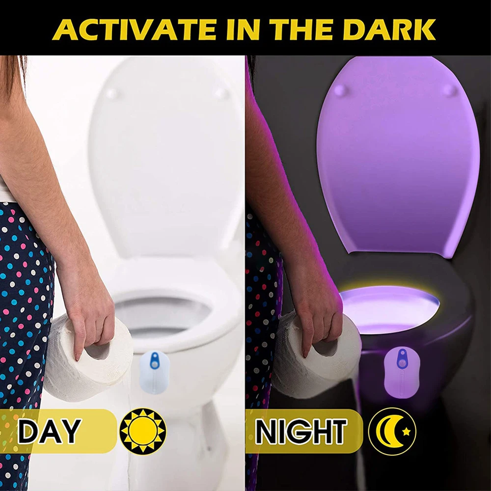 Toilet Night Light Motion Sensor Activated Led Night Light With 4 Projection Patterned Modes For Bathroom Decor Fun Accessory