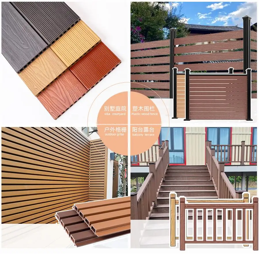 Looking Decorative WPC Fencing with Aluminum Customized Plastic Garden Fence System Waterproof