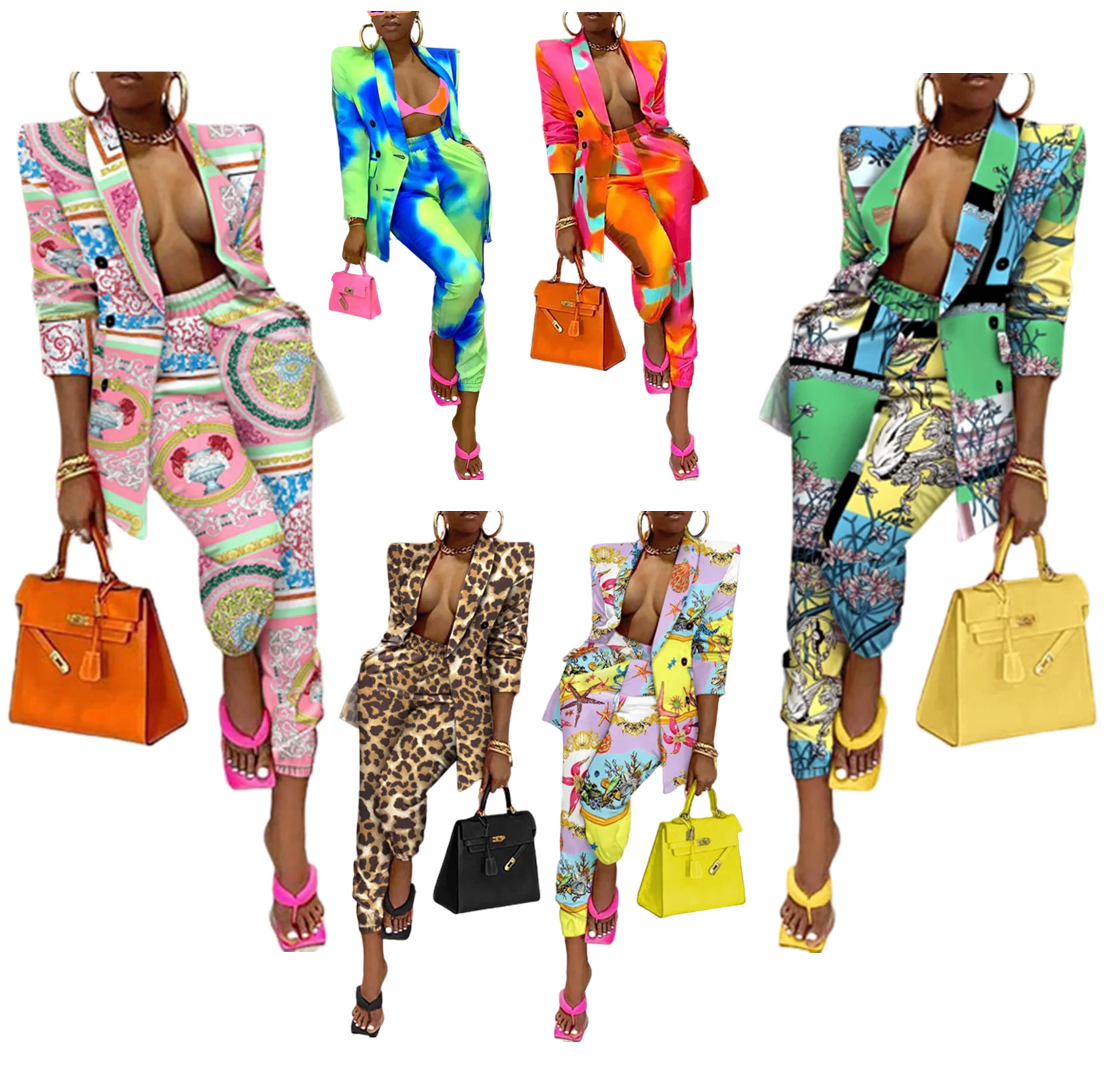 JY032 Office clothing for women fashion casual fall outfits street wear two pieces ladies suit