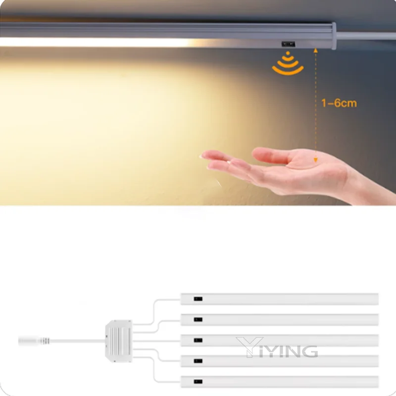 Hand scanning sensor cabinet lamp 12v body sensor LED hard light bar wardrobe smart expert scanning lamp thin night book lamp.