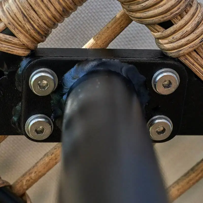 Tan Wicker rattan Aluminum 4 pcs Conversation furniture Set