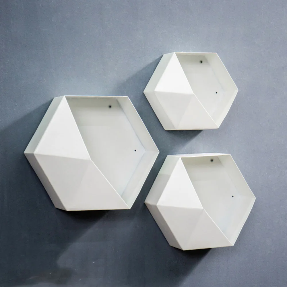 Customizable Modern Mini Wall Shelf Hexagon Shaped Wall Mounted Floating Shelves, Home Decor, Wall Storage Shelves