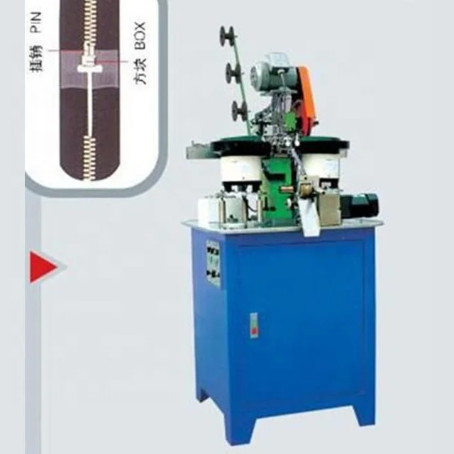 Auto Metal Pin Box Fixing Zipper Making Machine