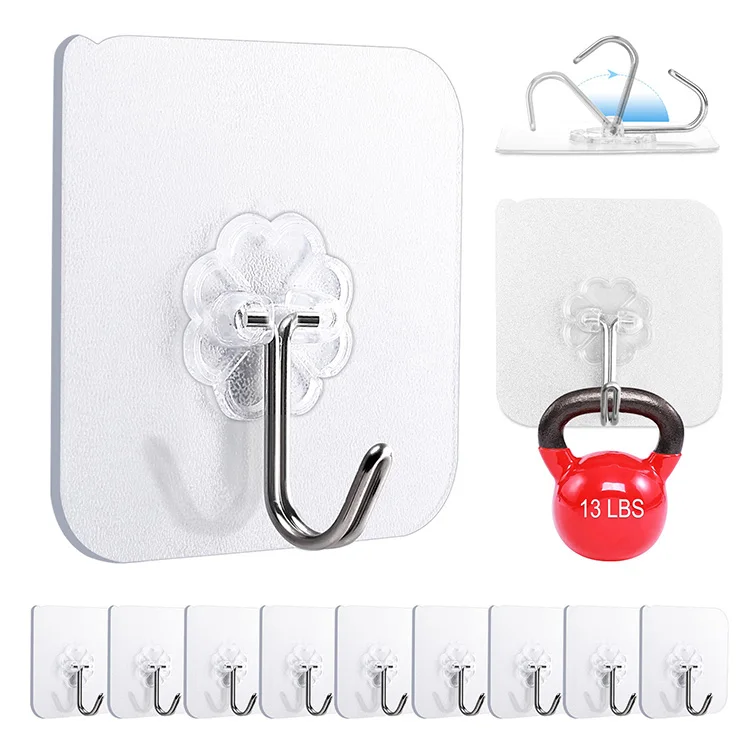 Wholesale Strong Adhesive Door Wall Hanger Hooks Suction Heavy Load Wall Storage Sucker Kitchen Bathroom Transparent Wall Hook