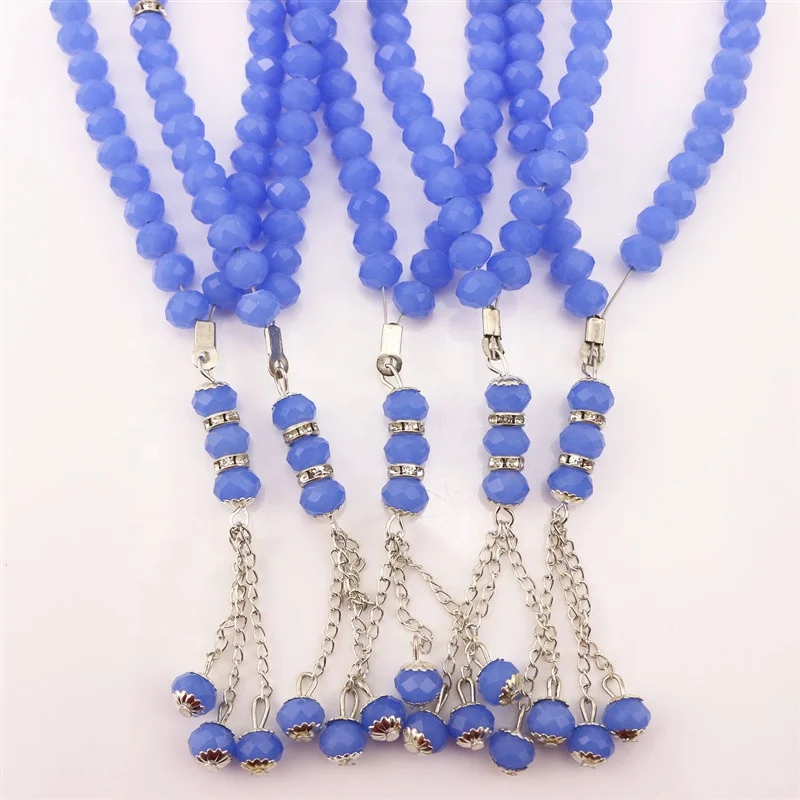 10mm Crystal Rosary Prayer Beads Muslim Bead Jewelry Ismamic Glass Bead Bracelets