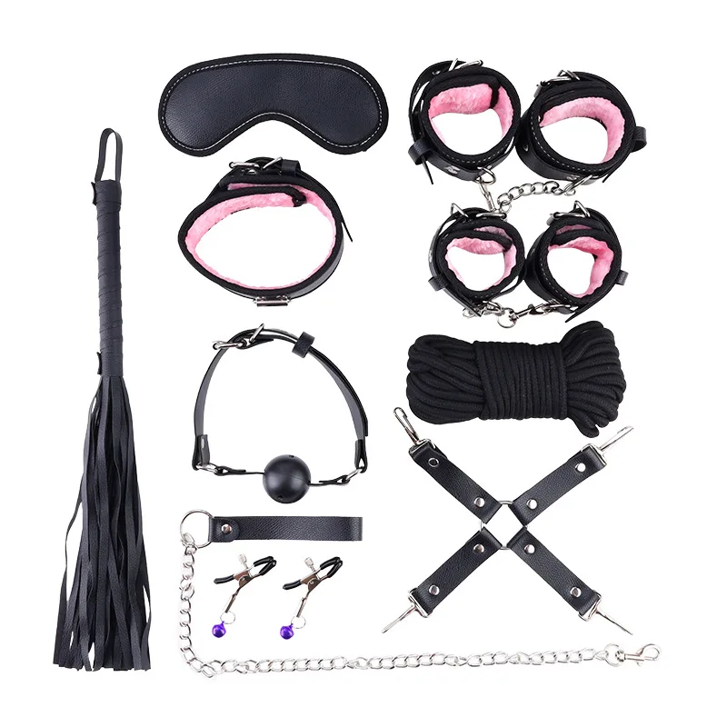 10 Pcs Sexy adult training bondage Restraint set hand and ankle collar torture tool female slave bundled alternative Bdsm toys