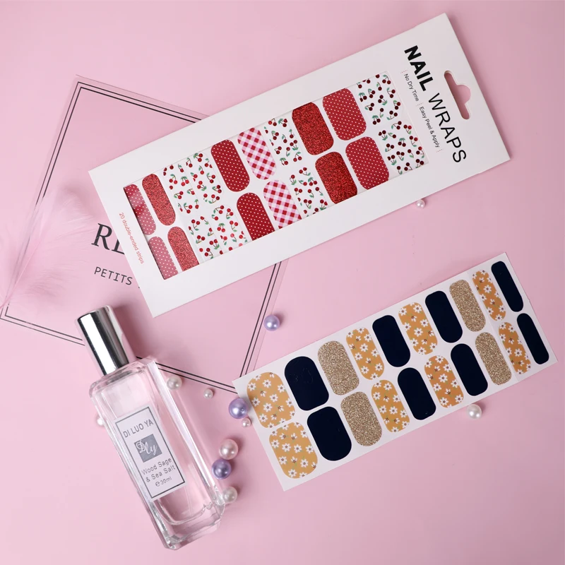 
Free Sample 3D Design 100% Nail Polish Stickers Color Shine Full Wraps Polish Stickers Decal Strips Gel stickers 