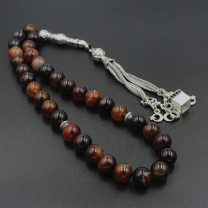 tasbih 33 PCs 10mm agate stone Tianfang beads MUSILIMU TAISIBIHA prayer beads praise beads gift